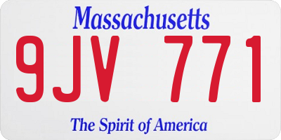 MA license plate 9JV771