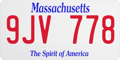 MA license plate 9JV778