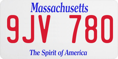 MA license plate 9JV780