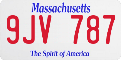 MA license plate 9JV787
