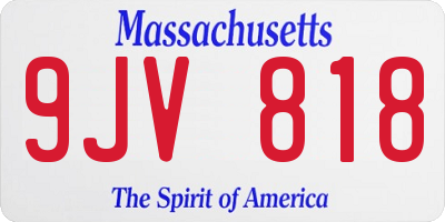 MA license plate 9JV818