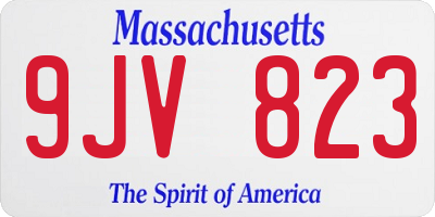 MA license plate 9JV823