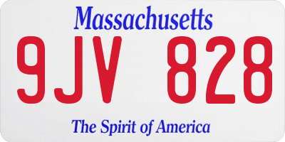 MA license plate 9JV828
