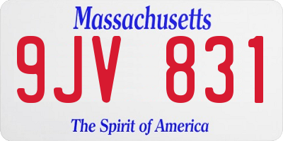 MA license plate 9JV831