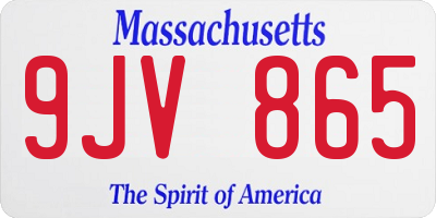 MA license plate 9JV865