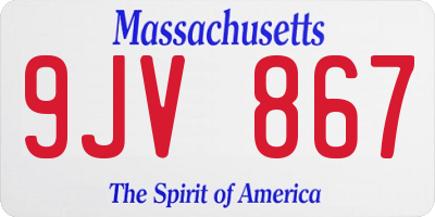 MA license plate 9JV867