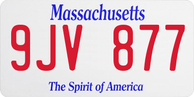 MA license plate 9JV877