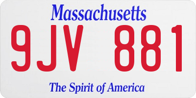 MA license plate 9JV881