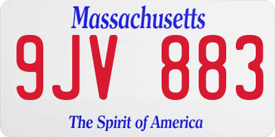MA license plate 9JV883