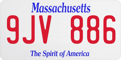 MA license plate 9JV886