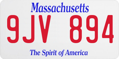 MA license plate 9JV894