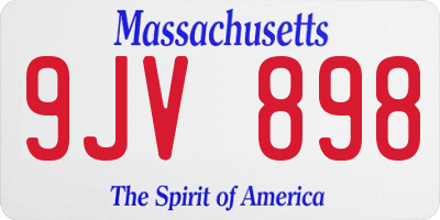 MA license plate 9JV898