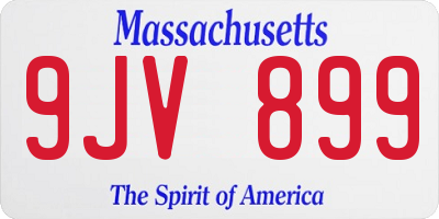 MA license plate 9JV899