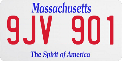 MA license plate 9JV901