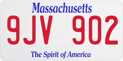 MA license plate 9JV902