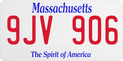 MA license plate 9JV906