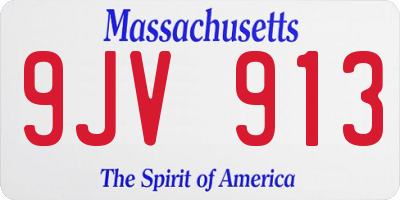 MA license plate 9JV913