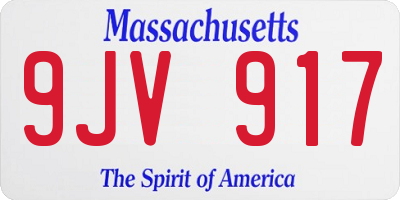 MA license plate 9JV917