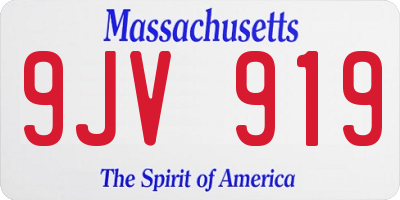 MA license plate 9JV919