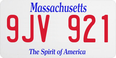 MA license plate 9JV921