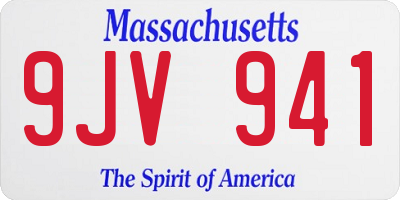MA license plate 9JV941