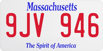 MA license plate 9JV946
