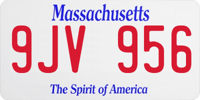 MA license plate 9JV956