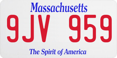 MA license plate 9JV959