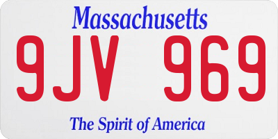 MA license plate 9JV969