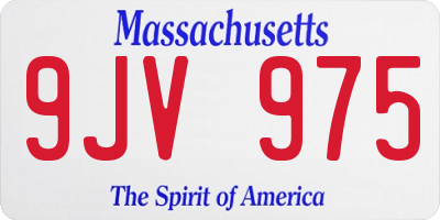 MA license plate 9JV975
