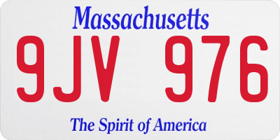 MA license plate 9JV976