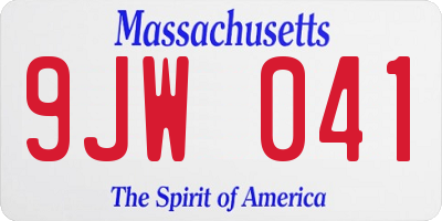 MA license plate 9JW041