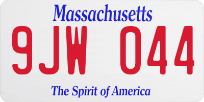 MA license plate 9JW044