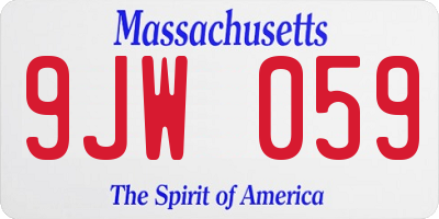 MA license plate 9JW059