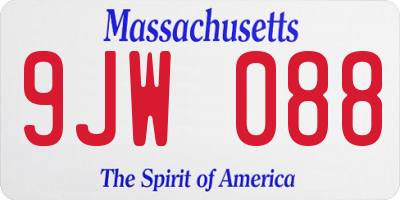 MA license plate 9JW088
