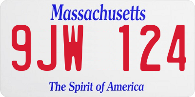 MA license plate 9JW124