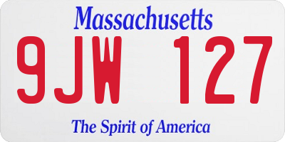 MA license plate 9JW127