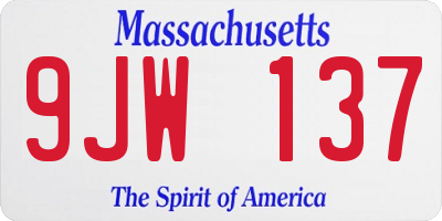MA license plate 9JW137