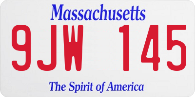 MA license plate 9JW145