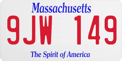 MA license plate 9JW149
