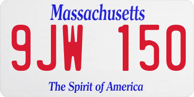 MA license plate 9JW150