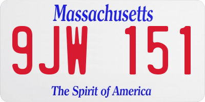 MA license plate 9JW151