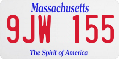 MA license plate 9JW155