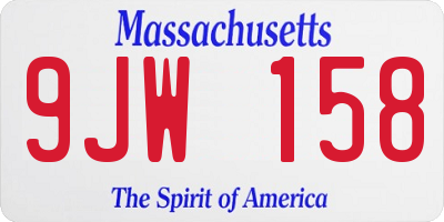 MA license plate 9JW158