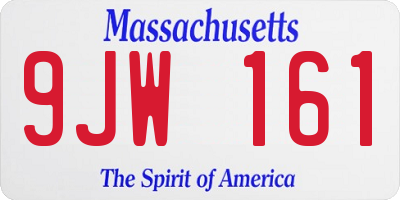 MA license plate 9JW161