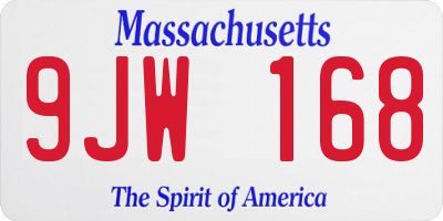 MA license plate 9JW168