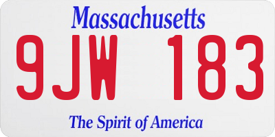 MA license plate 9JW183