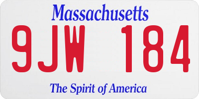 MA license plate 9JW184