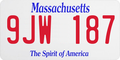 MA license plate 9JW187