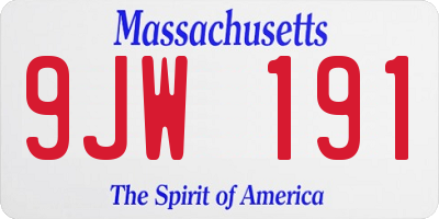 MA license plate 9JW191